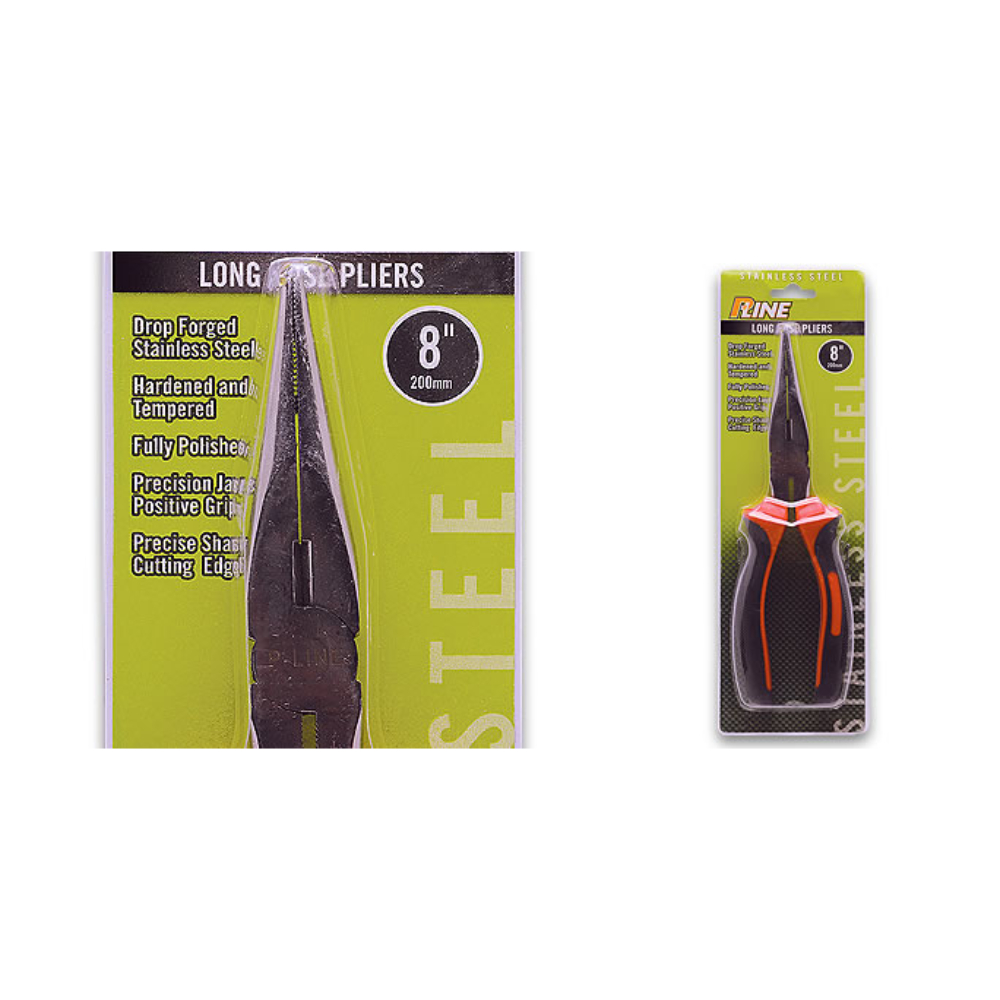 P-Line 8" Long Nose Stainless Pliers 1 P-Line S/S Long Nose Pliers 8"