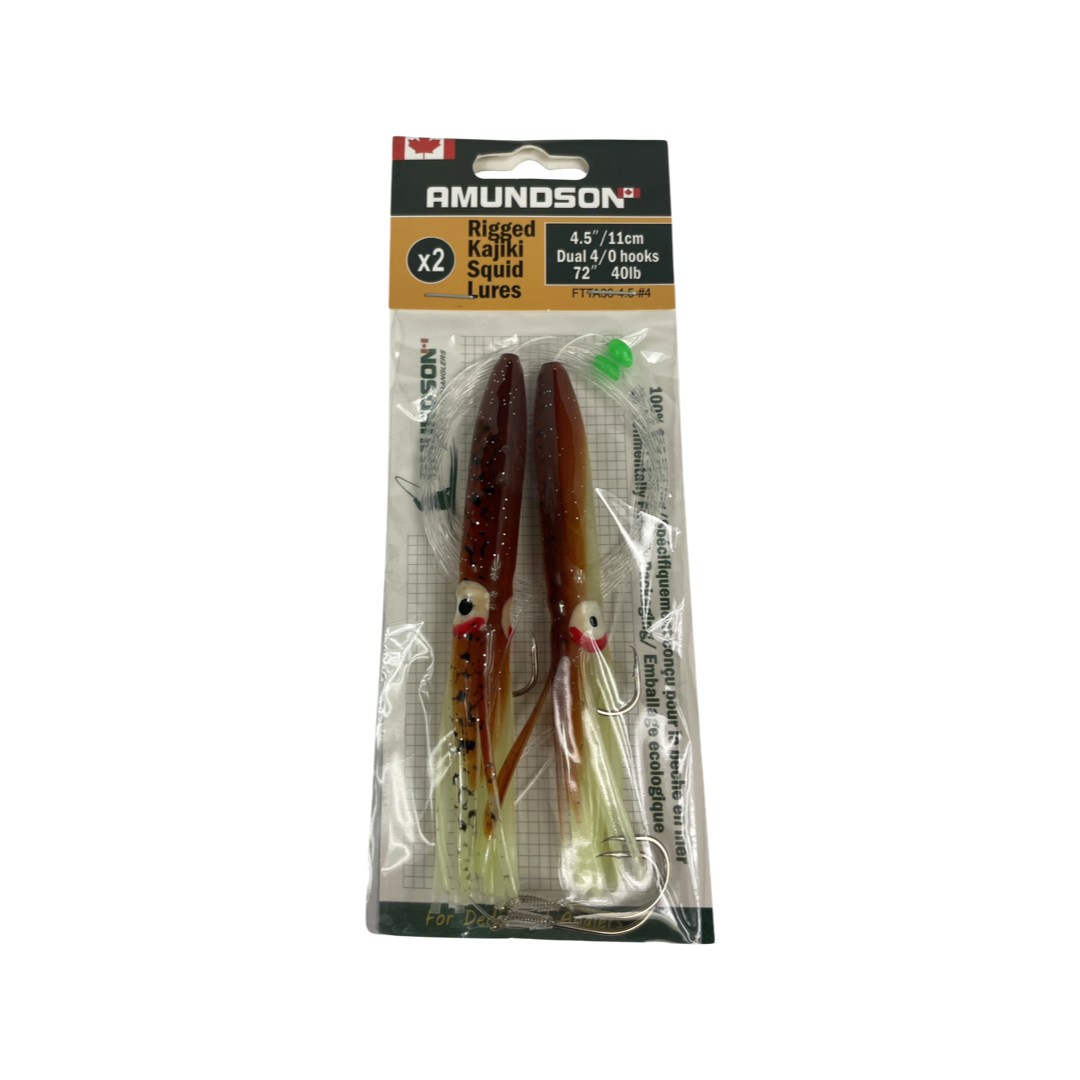 Amundson Squid Hoochies Rigged 2pk 1 amundson squid hoochie